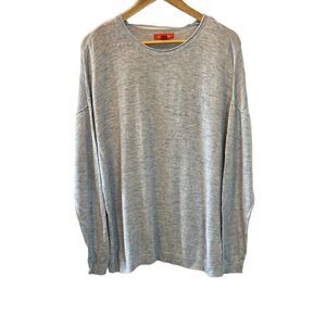 JOE FRESH Light Heather Blue Tight Knit Boat Neck Loose Fit Longer Sweater XL
